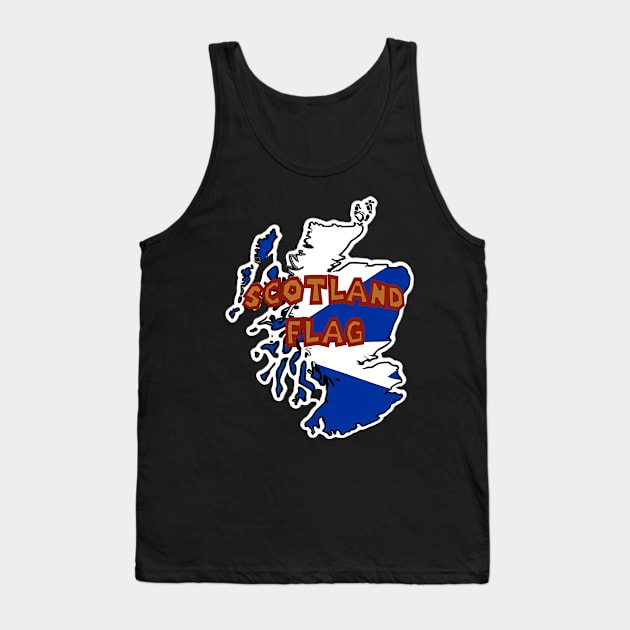 Scotland Flag Map Tank Top by masterpiecesai